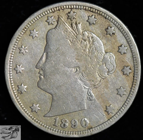 1890 Liberty Head V Nickel, Fine Details, Cleaned, Free Shipping in USA, C6458 Cover
