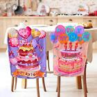 2 x housse de chaise d'anniversaire décoration de chaise d'anniversaire maison heureux