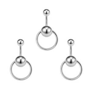 20X 14g Steel Door Knocker Navel Belly Button Hoop Ring 8-16mm Bar Body Piercing - Picture 1 of 4