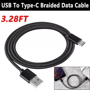 3FT Braided USB-C to USB-A Fast Charge Cable Cord Quick Charger Charging Sync - Picture 1 of 11