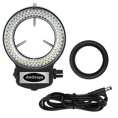 AmScope 144 LED Intensity-adjustable Ring Light For Stereo Microscopes - Black • 45.99£