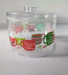 Christmas Hot Chocolate Plastic Canister Hot Chocolate Bar Container - Picture 1 of 9