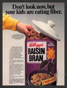 Pubblicità stampa Kellogg's Raisin Bran ricetta biscotti cereali anni 80 1987 - Foto 1 di 1
