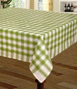 Seersucker 100% Cotton Tablecloth Various Colours & Sizes Napkins Also Available - Picture 1 of 24
