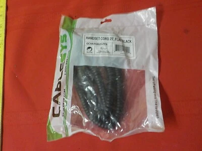 Cablesys Flat Black  Long Handset Cord Phone Coil Receiver  NEW IN PACKAGE 25 Ft - Image 1 of 3