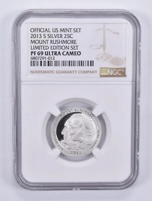 2013-S Quarter Silver Mount Rushmore Limited Edition Set PF69 UCAM NGC - Image 1 of 4