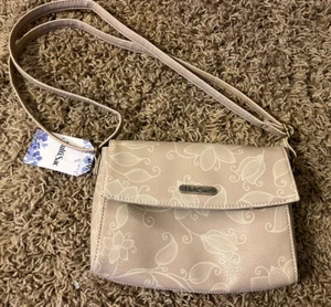 Small Multi Sac Beige Canvas Crossbody Bag Purse NWOT - Picture 1 of 3