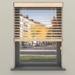 Jalousien ohne Bohren Holzoptik 75x130 Cocoon Home - 50mm Lamellen - Natur - Bild 1 von 6