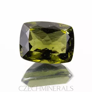 1.93ct MOLDAVITE tektite faceted loose gem CUSHION 9X7MM + CERTIFICATE #CM989 - Picture 1 of 4