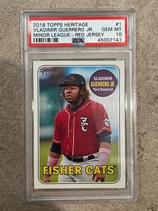 2018 TOPPS HERITAGE VLADIMIR GUERRERO JR RED JERSEY SSP *GRADED PSA GEM MINT 10! - Bild 1 von 4