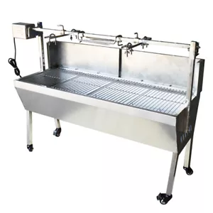 INTBUYING 110V 46inch Rotisserie Spit Kit BBQ Pig Lamb Grill Motor Roaster - Picture 1 of 10