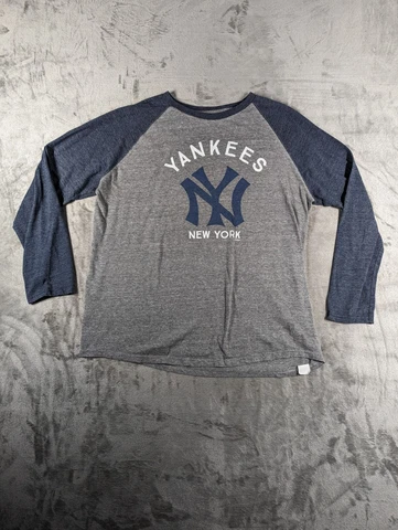 New York Yankees Shirt Mens XXL Grey MLB Genuine Merchandise Sleep Shirt Cover