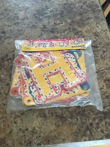 Vintage 70'S HAPPY NEW YEAR Banner MULTICOLOR Cardboard W/METAL ROUNDS - JAPAN - Picture 1 of 3