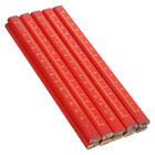  50 Pcs Red Woodworking Marking Pencil Octagonal Graduated Anti-rolling Hb