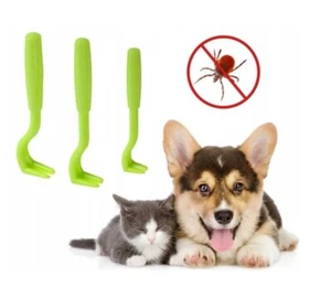 3X PINZA LEVA ZECCHE CANE GATTO UOMO togli rimuovi pinzetta animali gancio - Foto 1 di 4