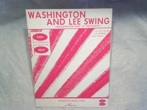 1962 WASHINGTON AND LEE SWINGS SHEET MUSIC Accordion And Guitar Solo,university - Picture 1 of 3