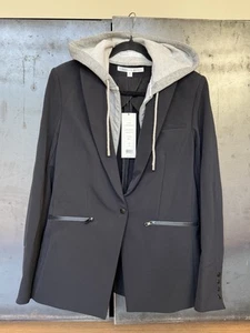 Veronica Beard Scuba Jacket Blazer Hoodie Dickey 10 Black Gray New Set - Picture 1 of 8