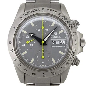 Tutima 767 Glashütte Chronograph Day Date 7750 AT SS Gray Dial 40mm Grade AB     - Picture 1 of 7