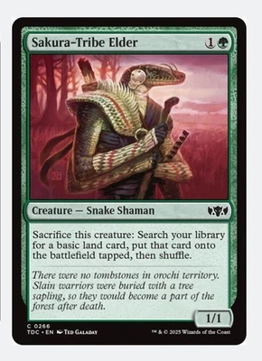 Sakura-Tribe Elder | MTG TDC | EDH Commander Green Ramp Snake Shaman | NEW NM - Image 1 of 3