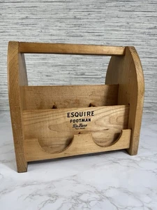Vintage Esquire Footman Deluxe Wooden Shoe Shine Valet Caddy Wood Box - Picture 1 of 15