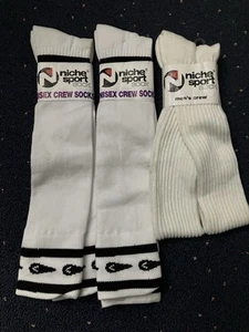 Vintage Niche Sport Sock Set Of 3 NOS New White/Cream Men’s Unisex 10-13 USA - Picture 1 of 6