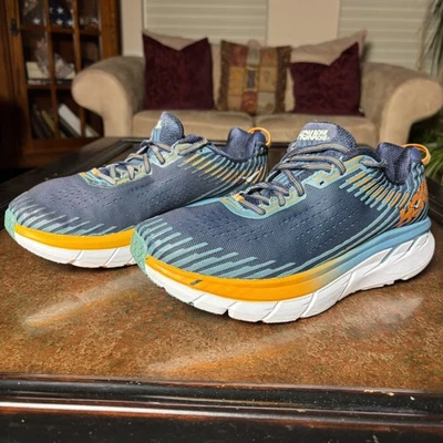 Hoka One One Clifton 5 Zapatos Para Hombres 12 2E Ancho Azul Carretera Correr Tenis Atléticos Foto 1 de 4