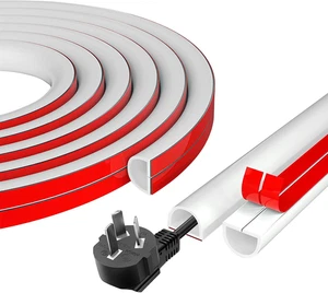 Kabelabdeckung, Halbrunde Kabelabdeckung, Kabelschacht, PVC, Weiß, 3m, 15x10mm, - Bild 1 von 10
