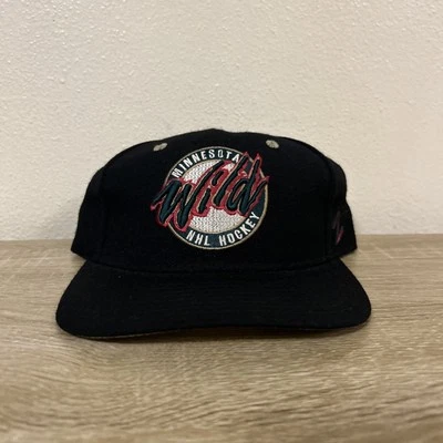 Minnesota Wild NHL Hockey Fitted Cap Hat Men 7 Black  Wool Embroidered Zephyr - Image 1 of 4