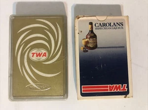 Sealed TWA Airlines Carolans Irish Cream Liqueur Playing Cards + BONUS - Picture 1 of 4