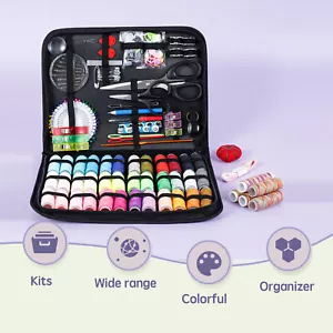 206 Pcs Sewing Kit with Storage Bag Complete Needle and Thread Kit Basic weoPw - Picture 1 of 10