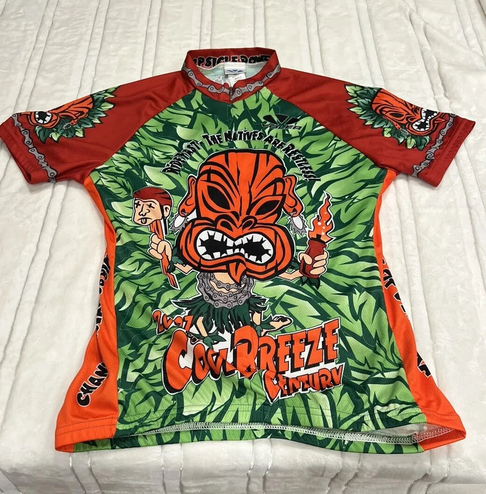 Camiseta Voler Cycling 3 bolsos zíper completo 2007 Cool Breeze Century feminina média - Imagem 1 de 4