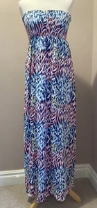 South Dress Size 8 Animal Print Maxi Beach Blue White Pink Multicolour BNWOT - Picture 1 of 6