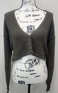 Free People Found My Friend Army Cropped Soft Loose Cardigan Sweater Size M  - Picture 1 of 15