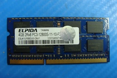 MacBook A1278 Elpida 4Gb 2Rx8 Memory Ram So-Dimm pc3-12800s ebj41uf8bdu0-gn-f - Image 1 of 2