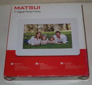 Matsui White 7" Digital Photo Frame, Power Adaptor, User Guide, Adjustable Stand - Picture 1 of 6