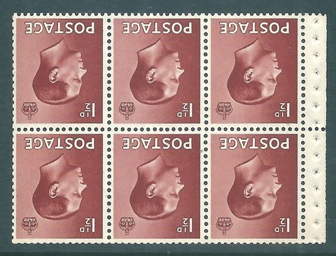 GB 1936 Edward VIII MNH BOOKET PANE with INVERTED watermark SG459i Cover