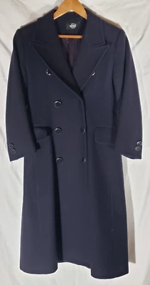 Abrigo de Colección Woolrich Hecho en EE. UU. Para Mujer Pequeño Lana Doble Pecho Azul Marino - 2* Foto 1 de 4