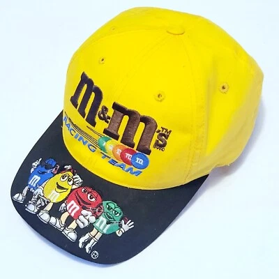 VINTAGE 1990s 90s Ernie Irvan #36 M&Ms NASCAR Racing Yellow Black Snapback Hat - Image 1 of 4