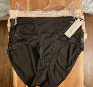 Inteco Intimates (2) Damen Slips Gr. L schwarz/beige Unterwäsche Lt Control Neu mit Etikett - Bild 1 von 2