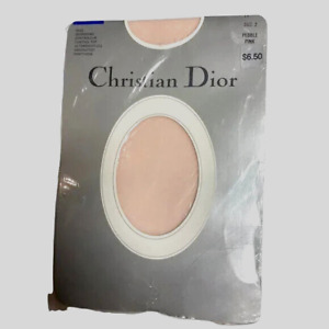 Christian Dior Pantyhose Size 2 Pebble Pink Ultrasheer Sandal Foot Control Top