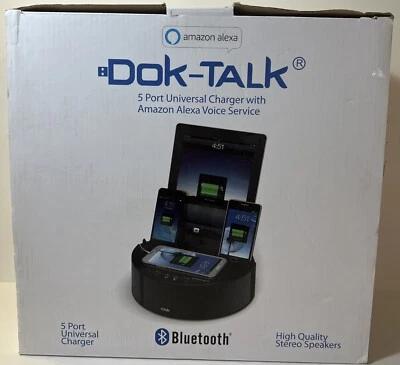 Dok-Talk Five Port Universal Charger W/Amazon Alexa Voice Service Stereo Speaker - Image 1 of 4