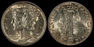1944 Mercury Dime 90% Silver WWII Era US Type Coin Liberty Winged Head - Picture 1 of 3