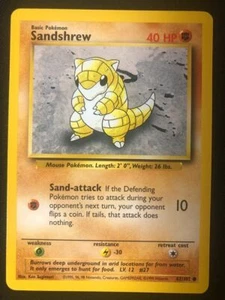 Pokemon 62/102 Sandshrew Base Set Unlimited NM - Picture 1 of 2