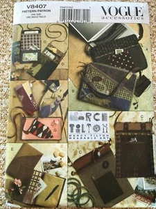 Vogue 8407 Sewing Pattern Accessories Bags Eyeglass Case Journal Cover NOS - Picture 1 of 7