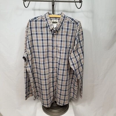 Wrangler Riata Blue Plaid Men's XL Long Sleeve Button Up Dress Shirt Western - Image 1 of 4