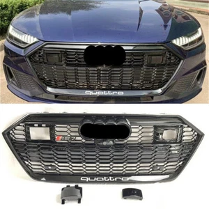 Parachoques rejilla malla negra para Audi A7 S7 RS7 2019 2020 2021 2022 - Imagen 1 de 3