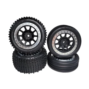 Fits Traxxas Xl-5 Bandit Front R Alias Tires & Tracer 2.2" Black & Silver Wheels - Picture 1 of 3