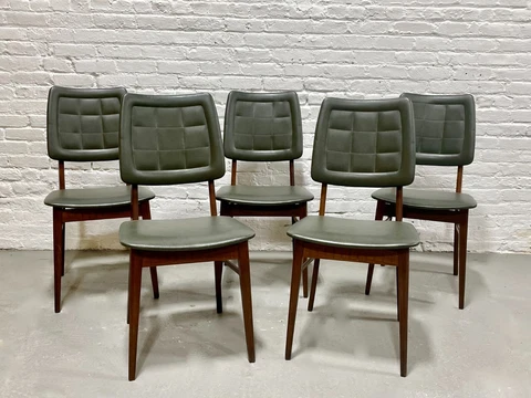 Mid Century MODERN Teak Danish DINING CHAIRS, Set of Five Cover