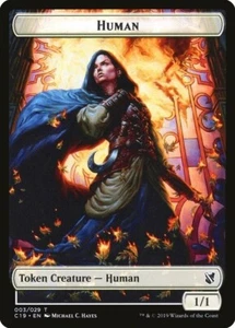 4 Human Token (003/029) / Drake Token (008/029) - Commander 2019 - MtG - Picture 1 of 1