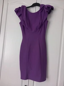 Ladies Purple Bodycon Dress, Full Back Zip, Party, Wedding Size Small, Puff... - Picture 1 of 2